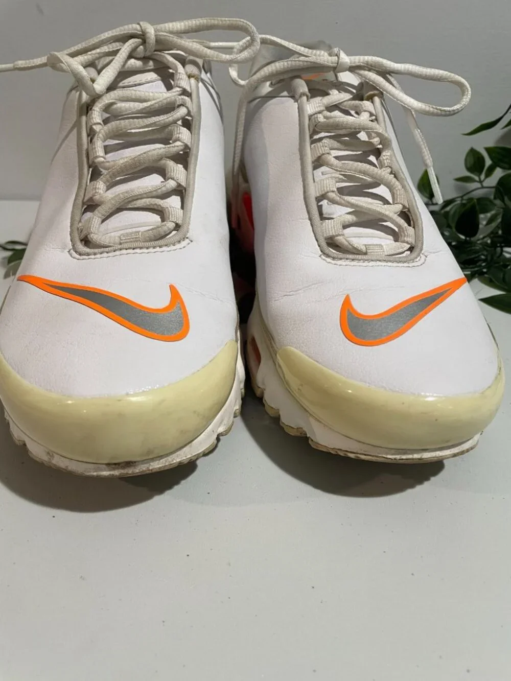 Nike Air Max Plus Tn Running Shoes White/Orange US 10 Mens Sneakers AQ1088-100